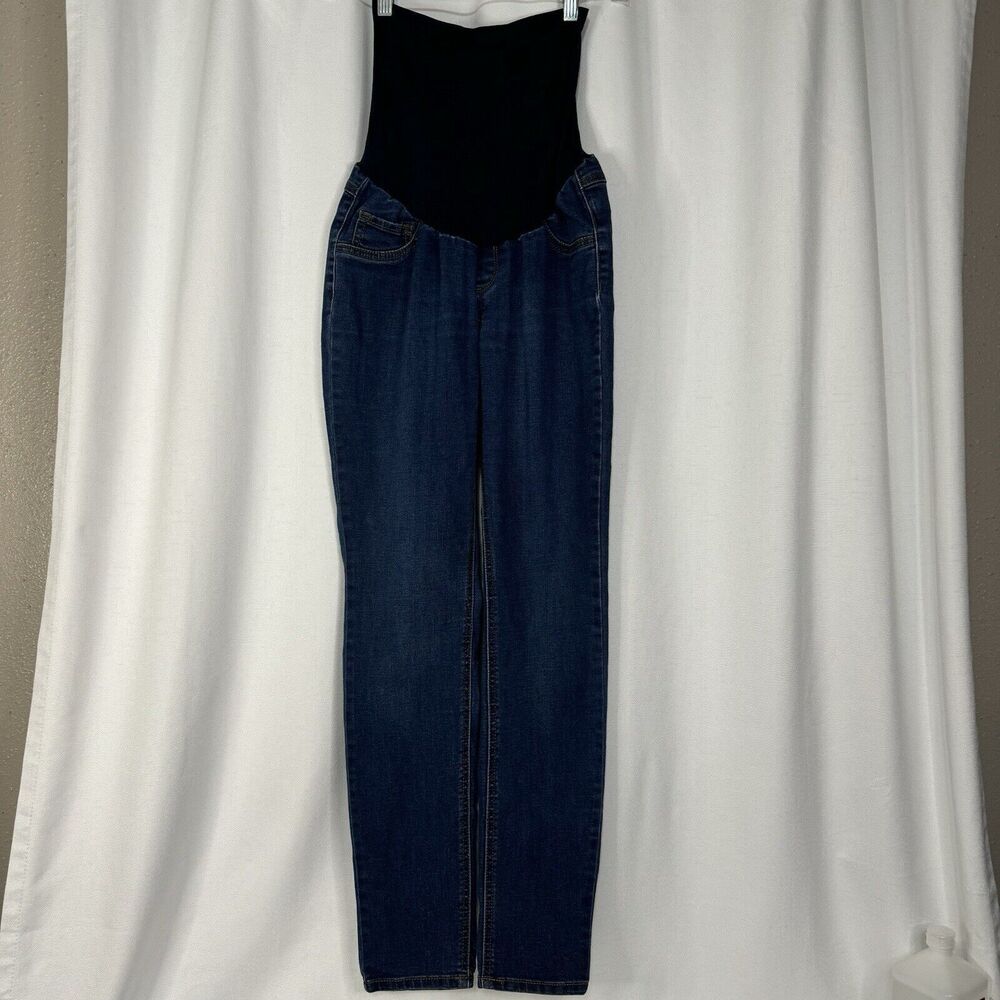 Jessica Simpson Maternity Size Small Skinny Jeans Blue Mid Rise Dark Wash Comfy